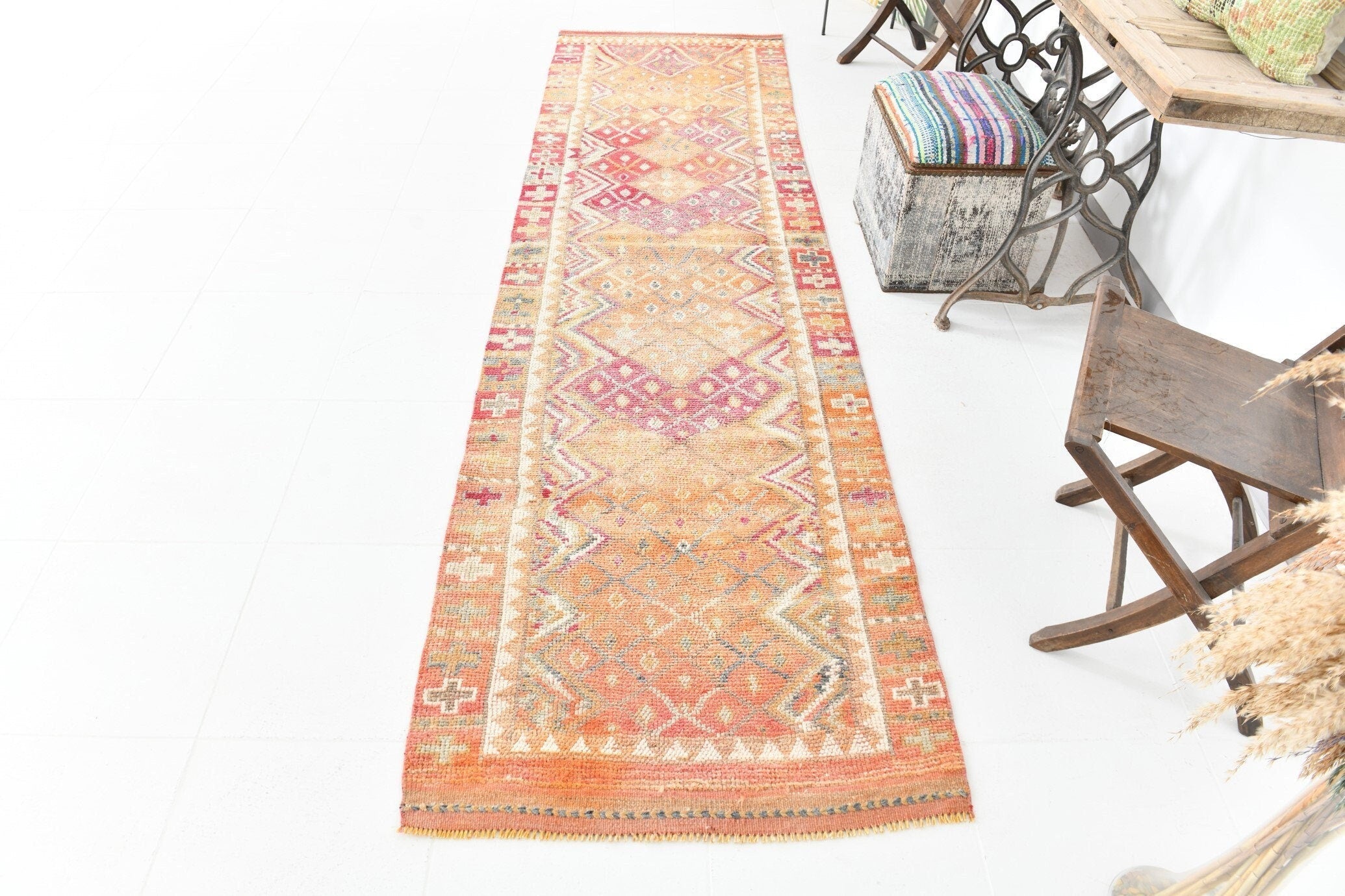 Vintage Herki Runner Rug 2'11" x 10'2" ft