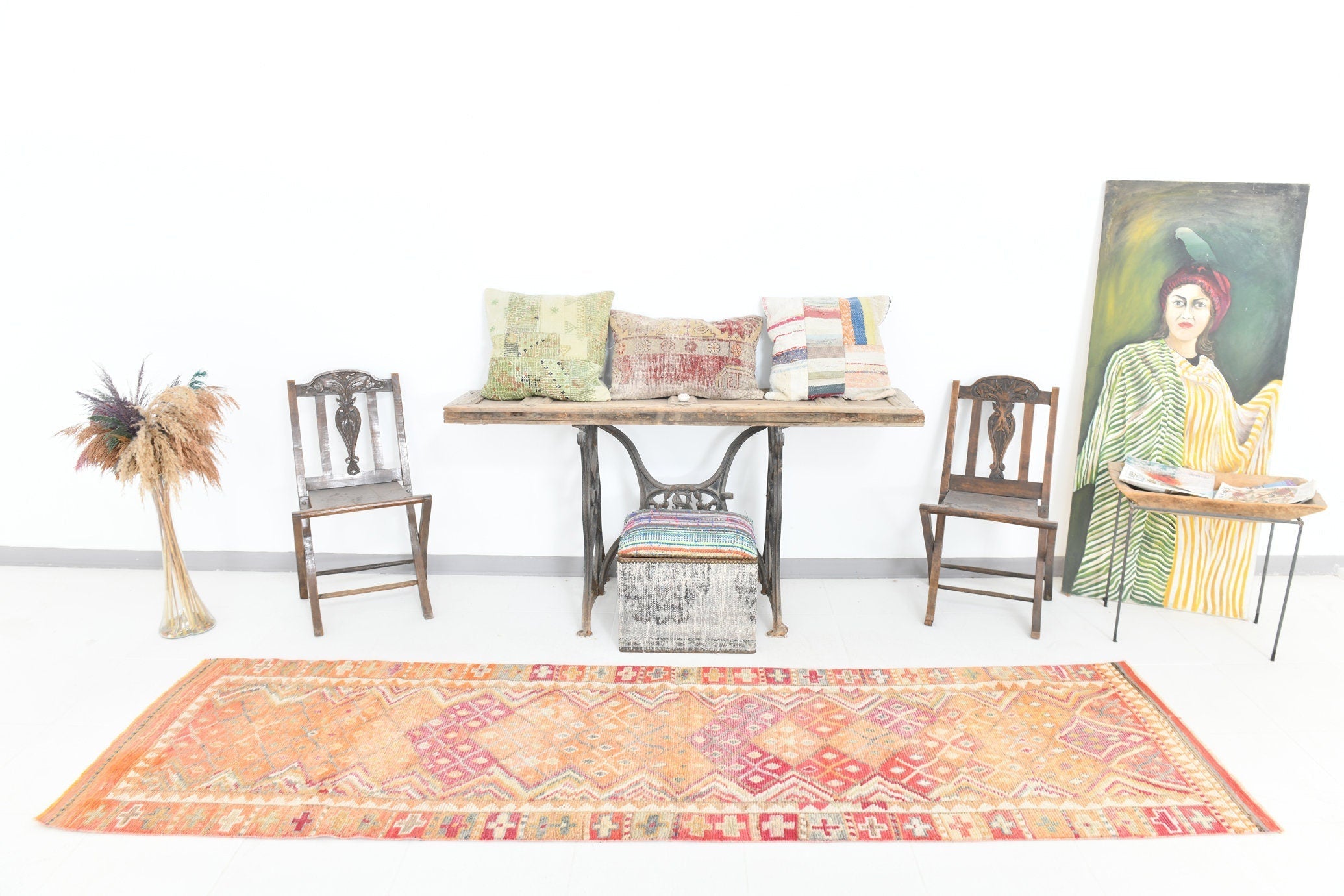 Vintage Herki Runner Rug 2'11" x 10'2" ft