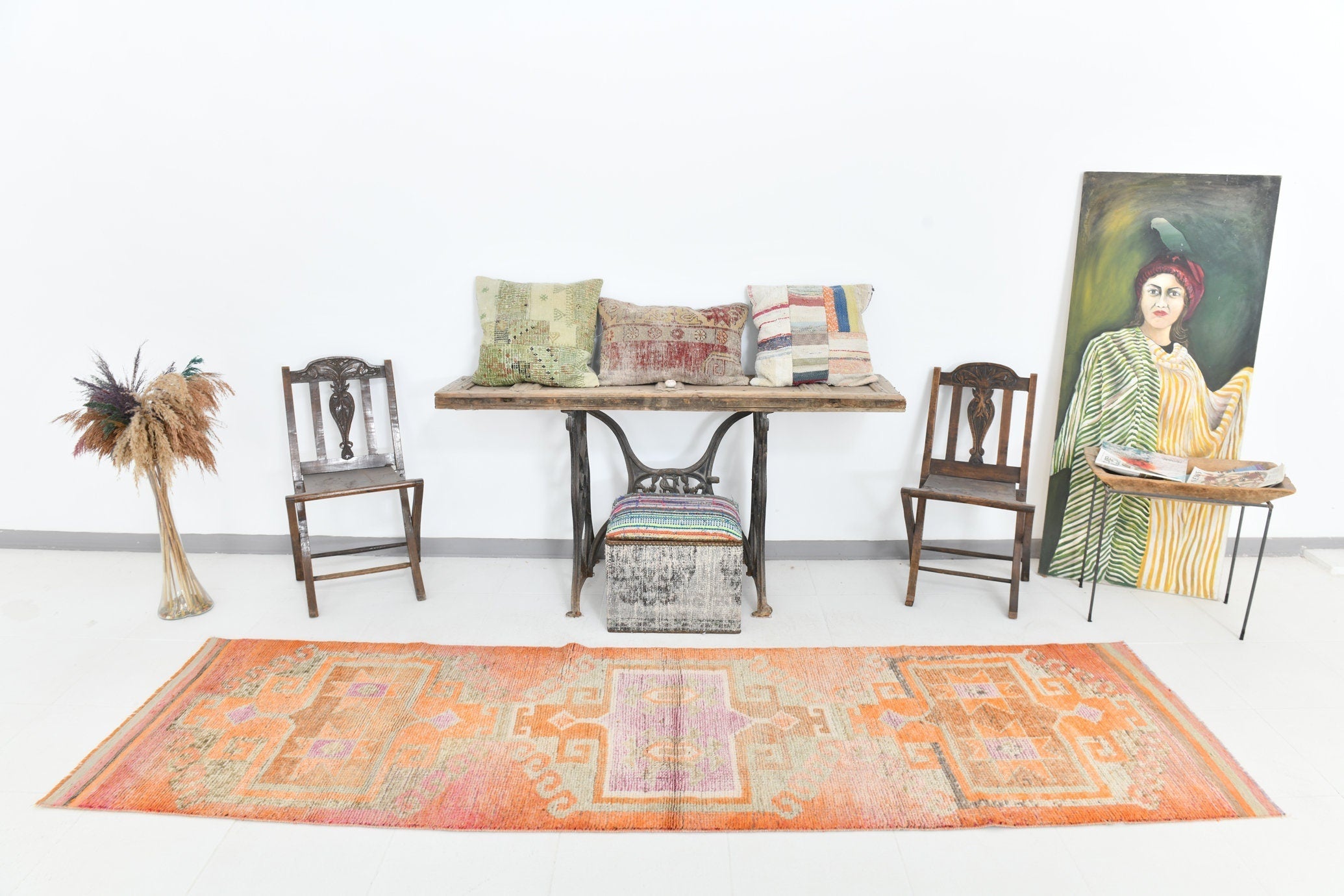 Vintage Herki Runner Rug 2'11" x 10'3" ft