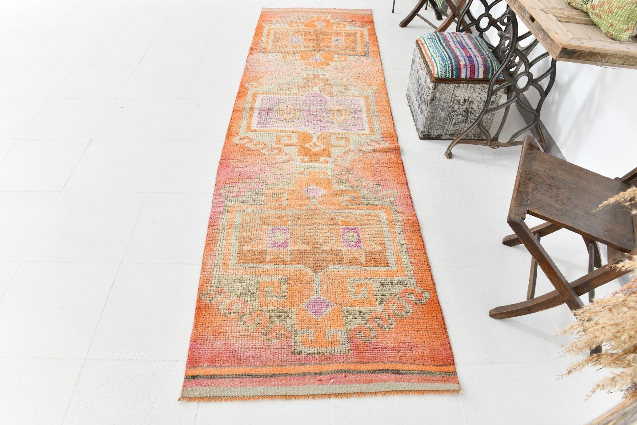Vintage Herki Runner Rug 2'11" x 10'3" ft