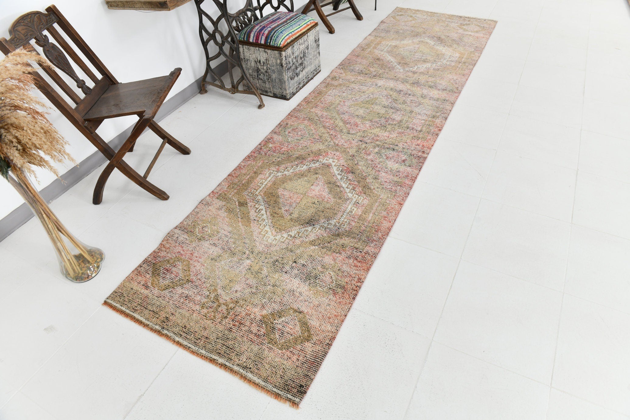 Vintage Herki Runner Rug 2’11’’ x 11’5’’ ft