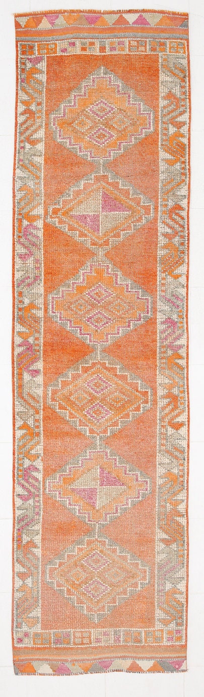 Vintage Herki Runner Rug 2'11" x 11'6" ft