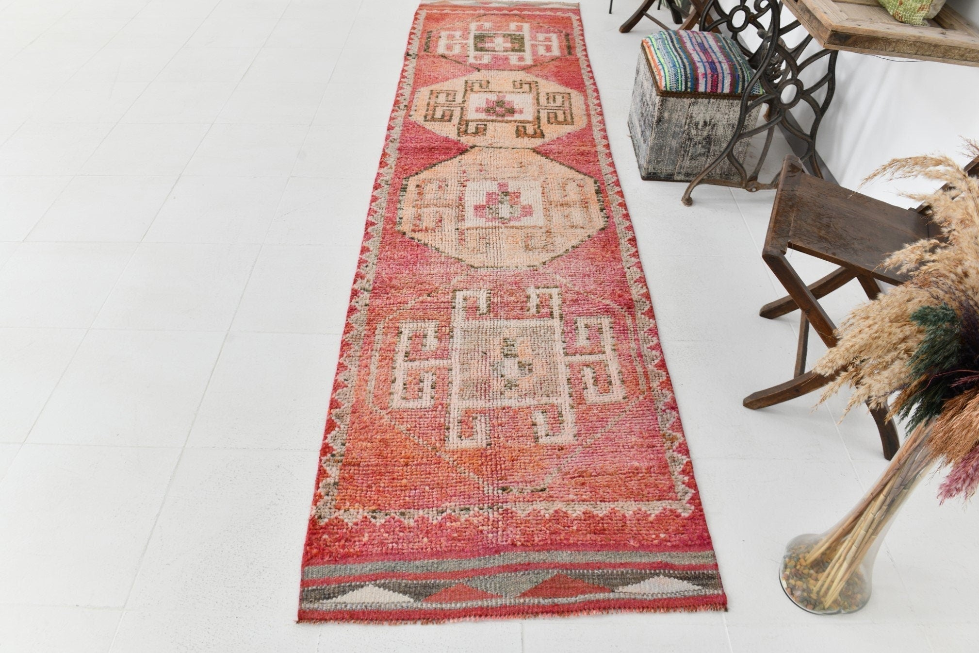 Vintage Herki Runner Rug 2’11’’ x 11’7’’ ft