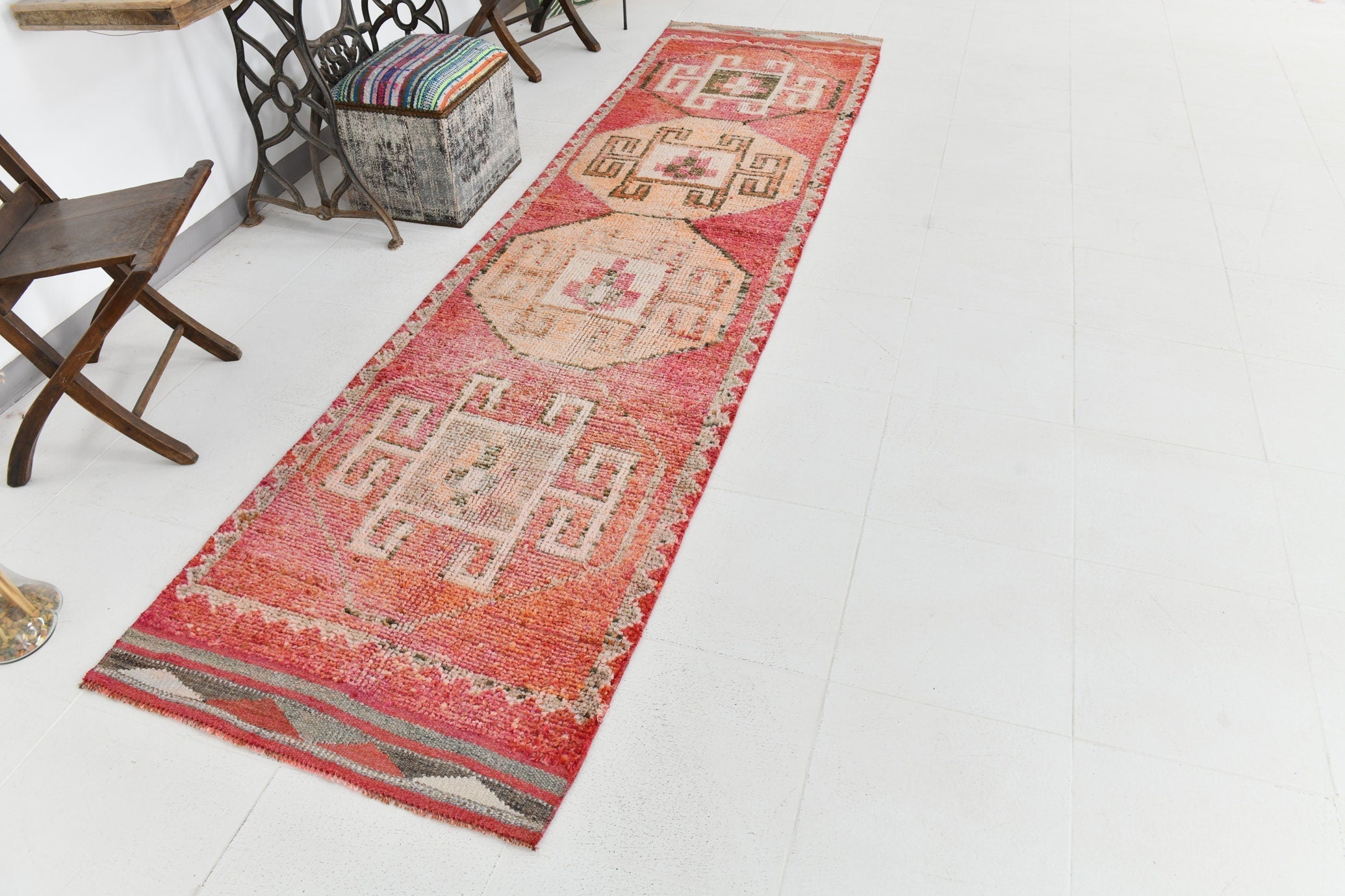 Vintage Herki Runner Rug 2’11’’ x 11’7’’ ft