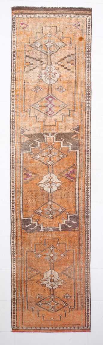 Vintage Herki Runner Rug 2'11" x 12'10" ft