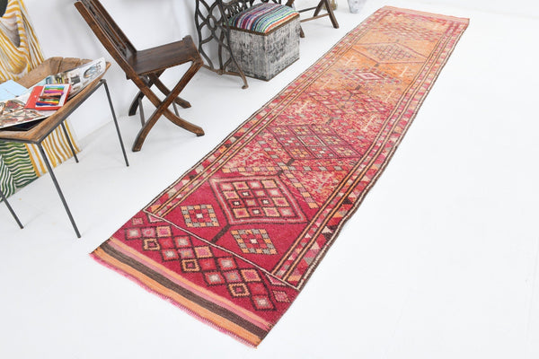 Vintage Herki Runner Rug 2'11" x 12'3" ft