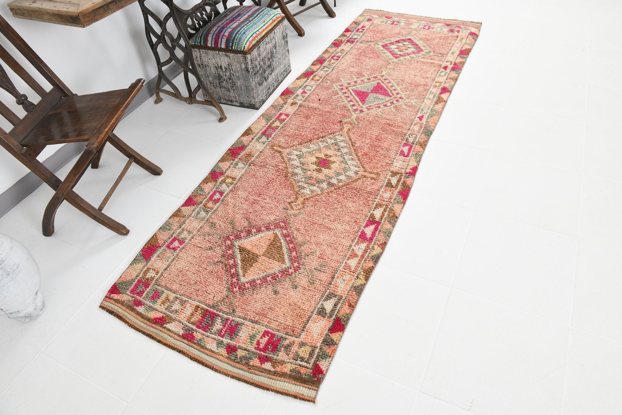 Vintage Herki Runner Rug 2’11’’ x 9’2’’ ft