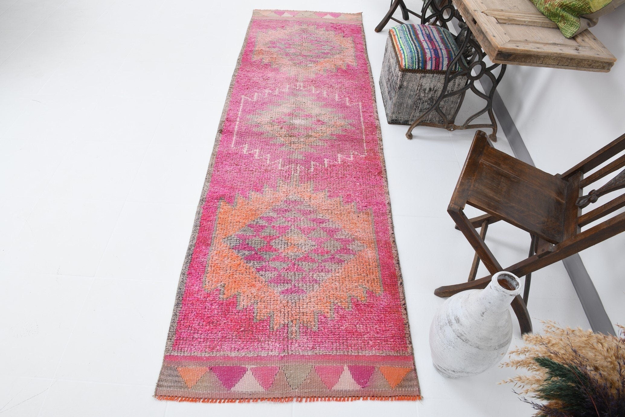 Vintage Herki Runner Rug 2'11" x 9'8" ft