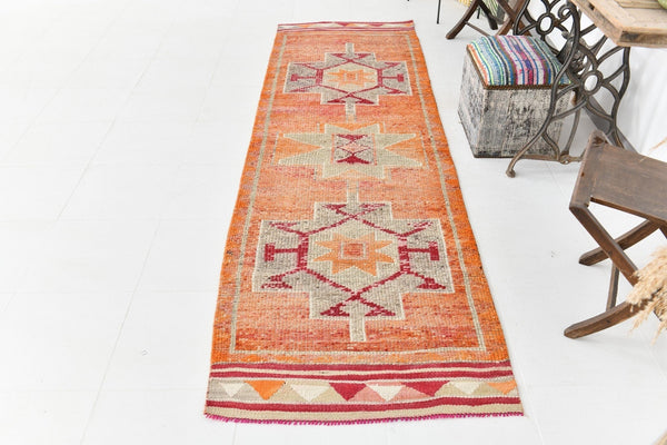 Vintage Herki Runner Rug 2’12’’ x 10’3’’ ft
