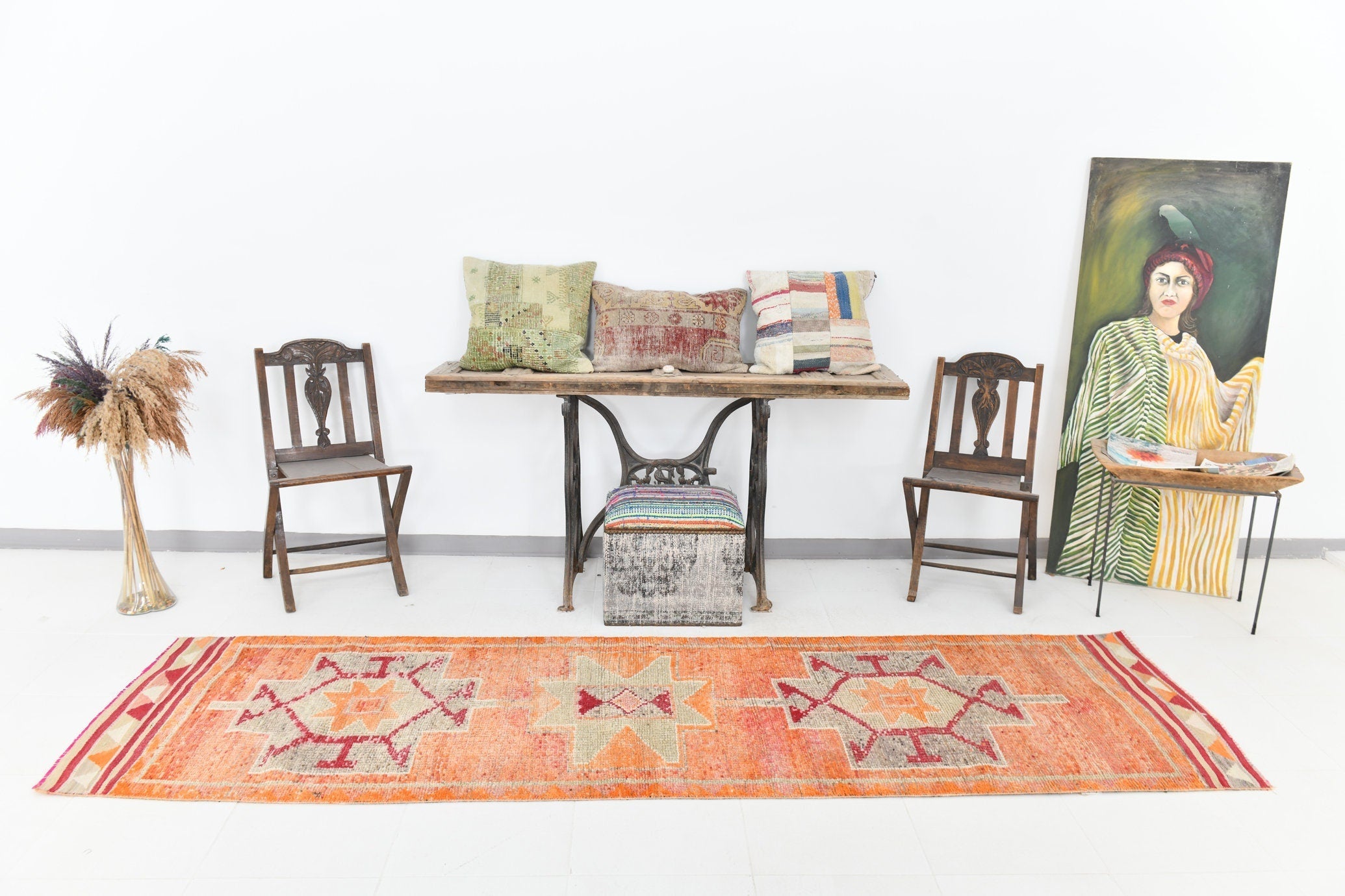 Vintage Herki Runner Rug 2’12’’ x 10’3’’ ft