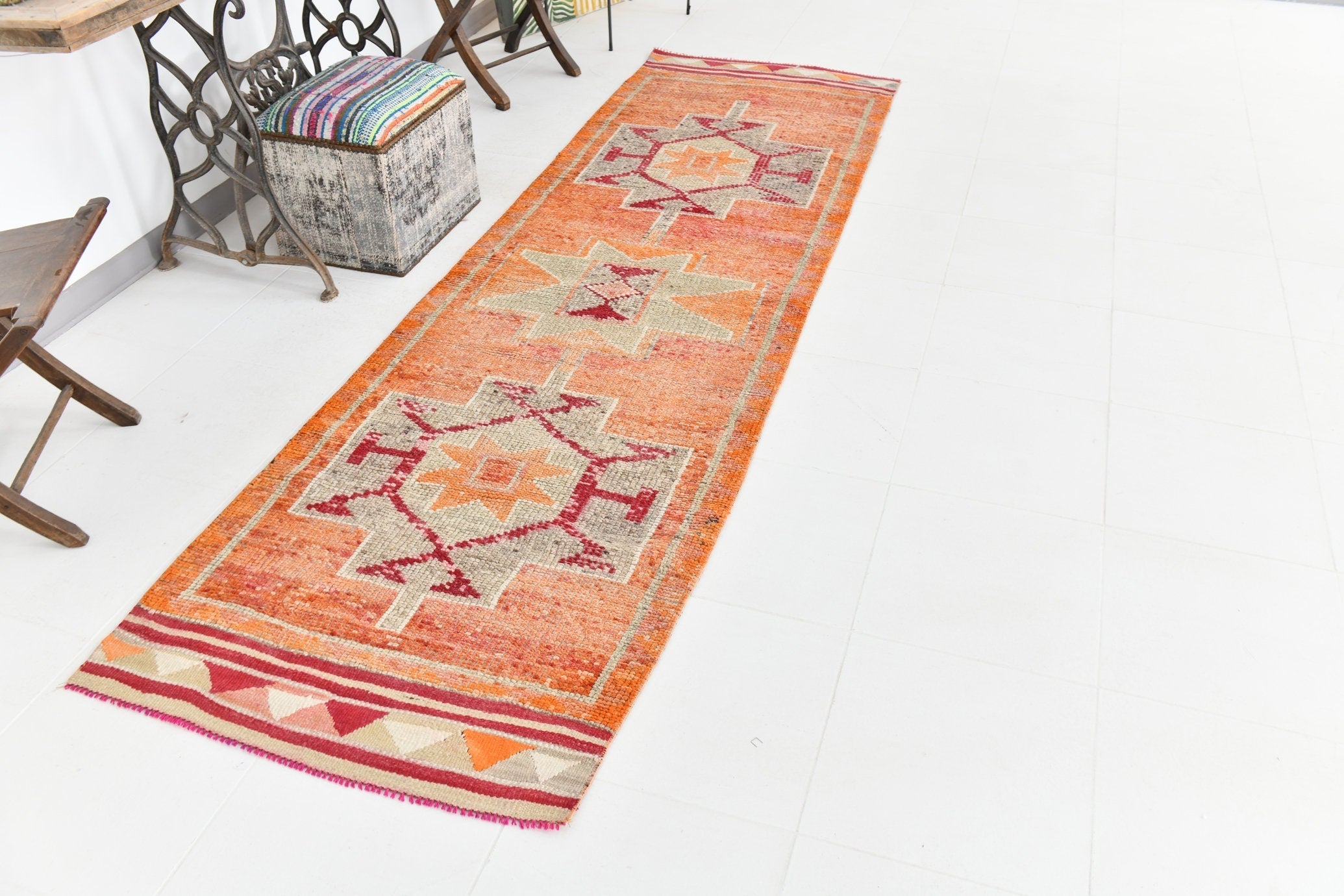 Vintage Herki Runner Rug 2’12’’ x 10’3’’ ft