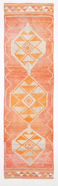 Vintage Herki Runner Rug 2'12" x 11'0" ft