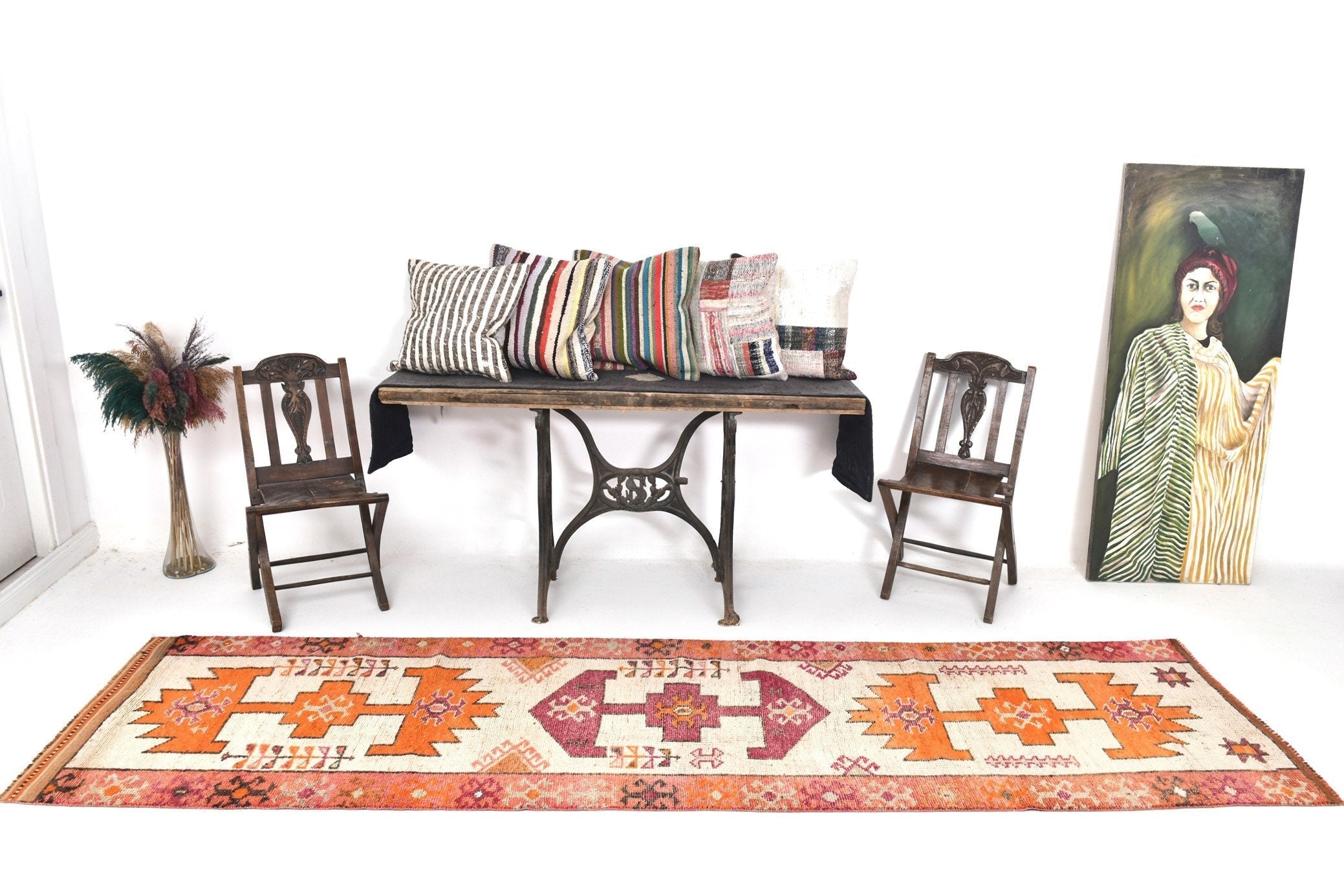 Vintage Herki Runner Rug 2’12’’ x 11’6’’ ft