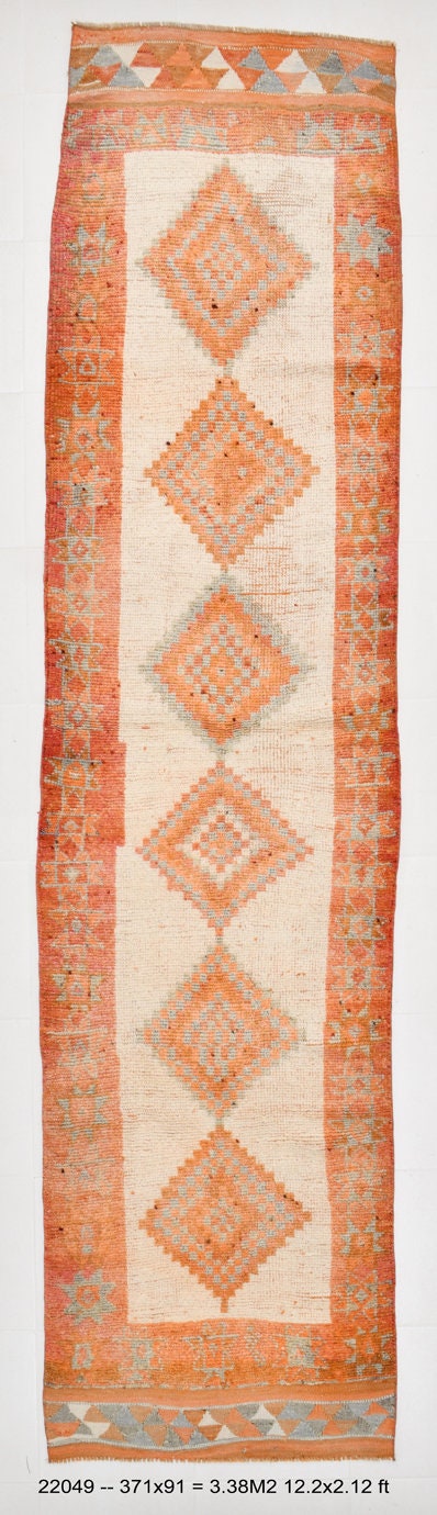 Vintage Herki Runner Rug 2’12’’ x 12’2’’ ft