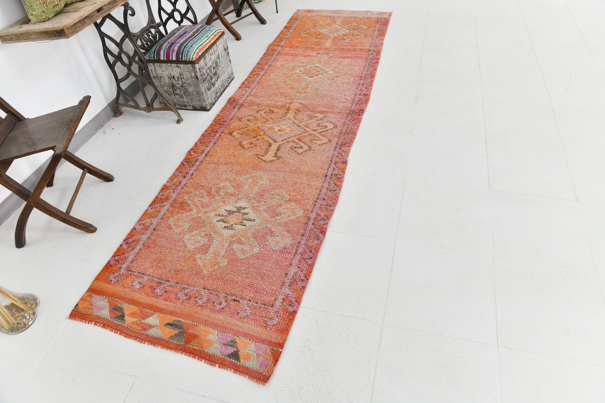 Vintage Herki Runner Rug 2’12’’ x 9’11’’ ft