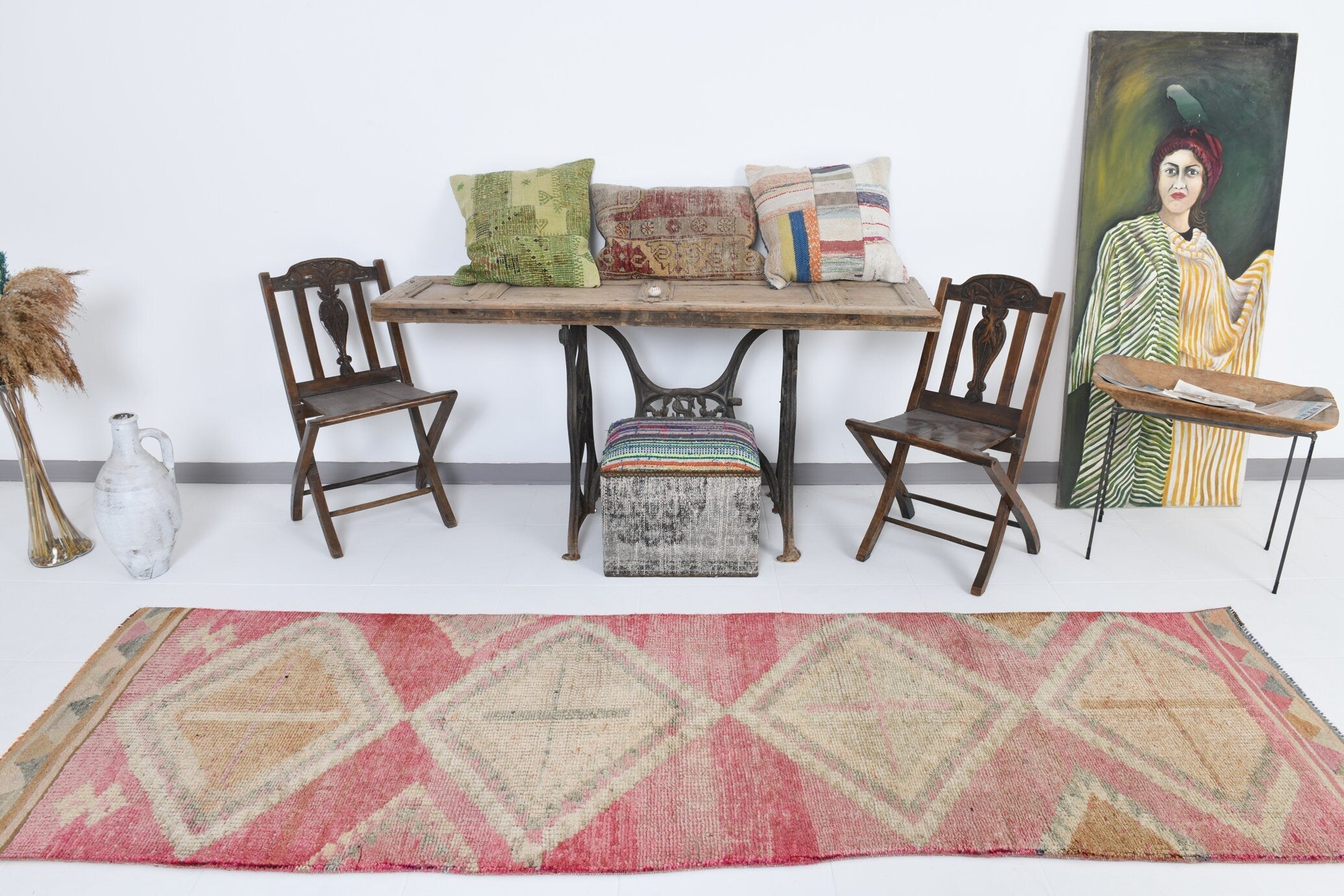 Vintage Herki Runner Rug 2'12" x 9'12" ft