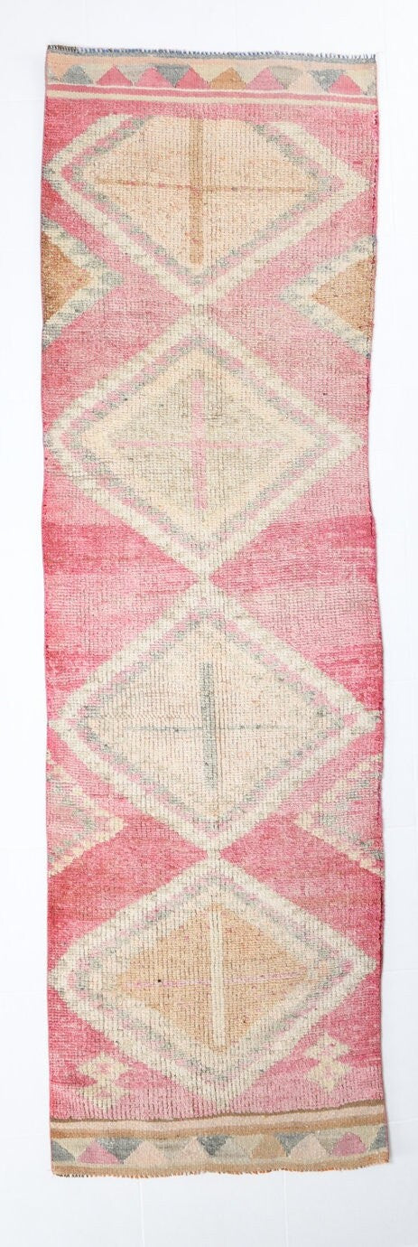 Vintage Herki Runner Rug 2'12" x 9'12" ft