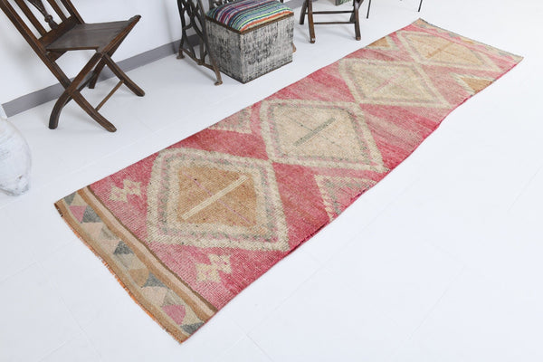 Vintage Herki Runner Rug 2'12" x 9'12" ft