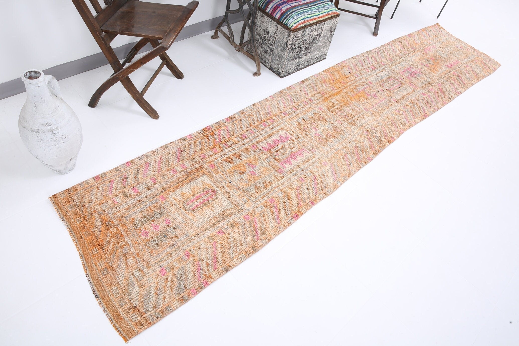 Vintage Herki Runner Rug 2’5’’ x 10’10’’ ft