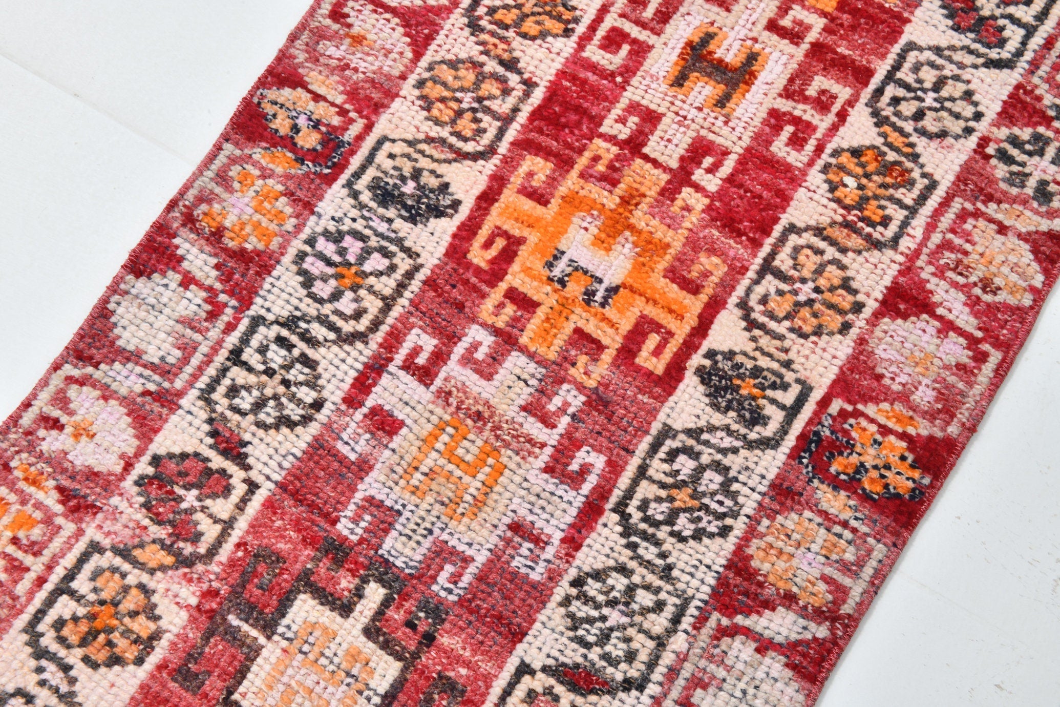Vintage Herki Runner Rug 2'5" x 11'7" ft