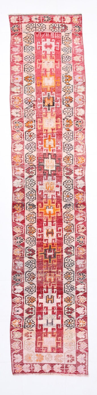 Vintage Herki Runner Rug 2'5" x 11'7" ft