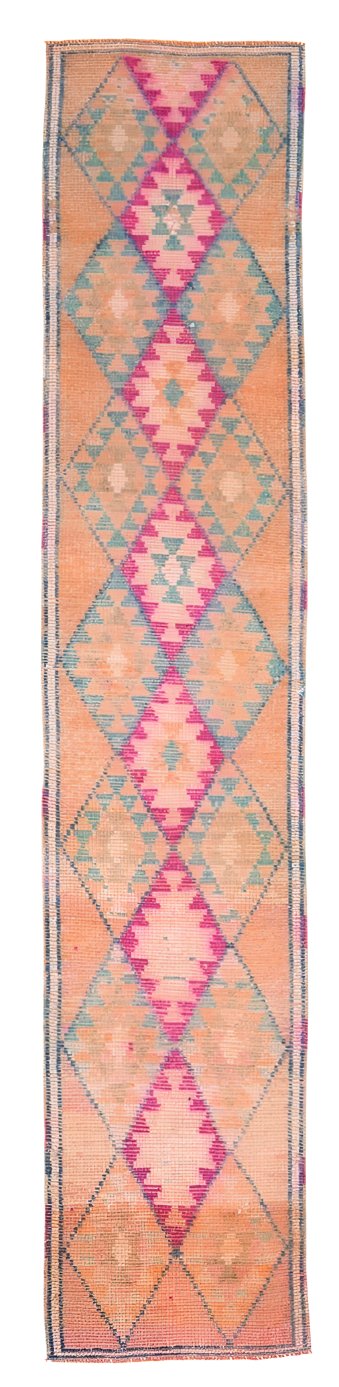 Vintage Herki Runner Rug 2'5" x 12'1" ft