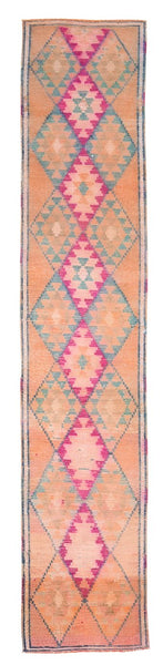 Vintage Herki Runner Rug 2'5" x 12'1" ft