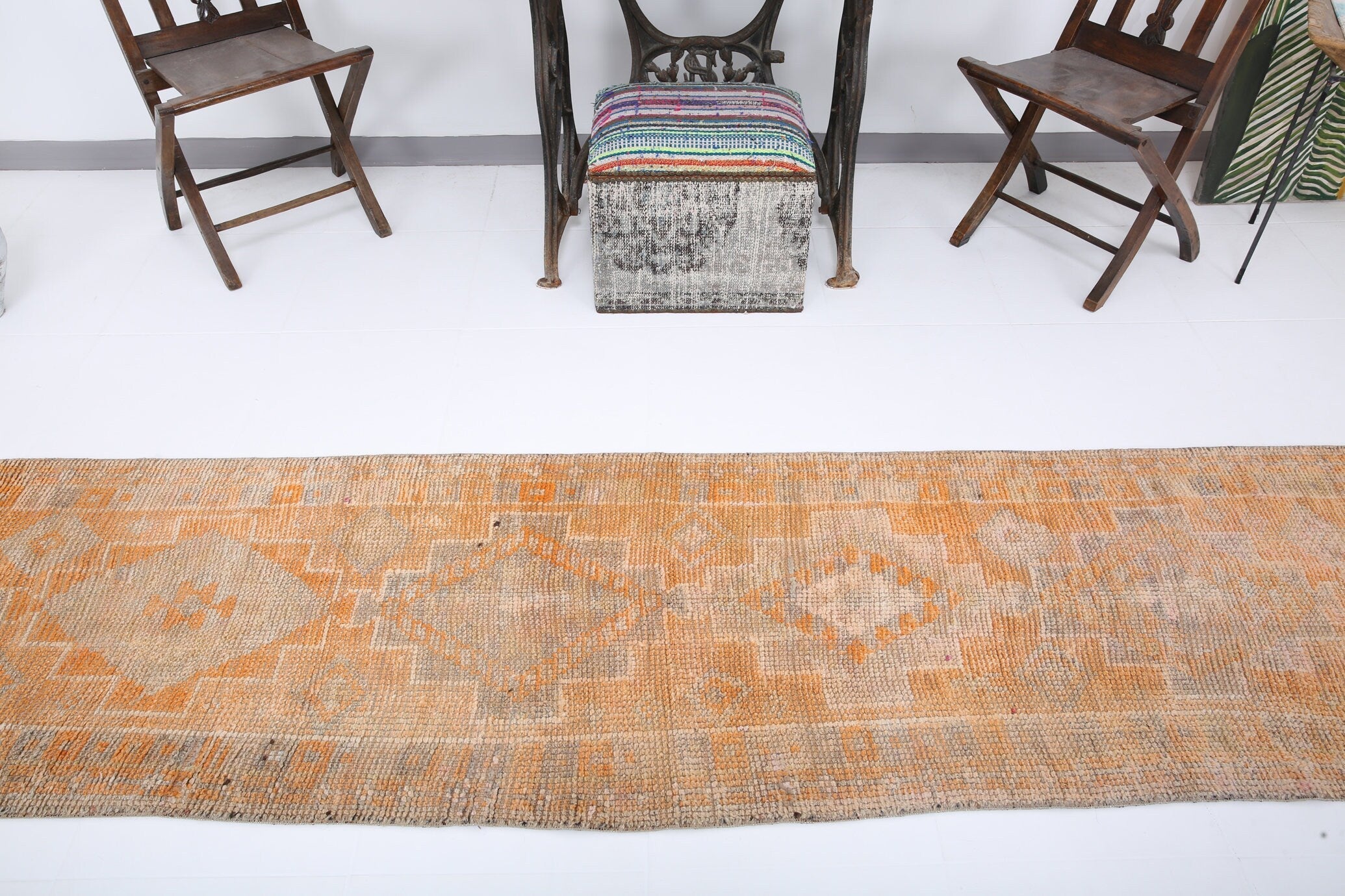 Vintage Herki Runner Rug 2'6" x 12'5" ft