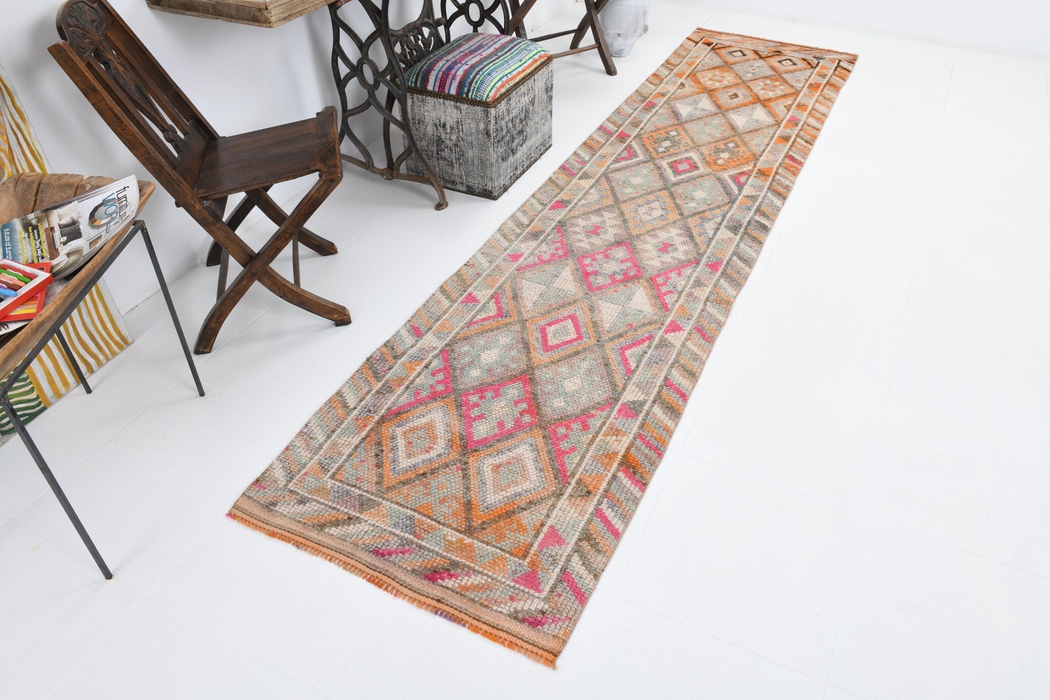 Vintage Herki Runner Rug 2’7’’ x 11’0’’ ft