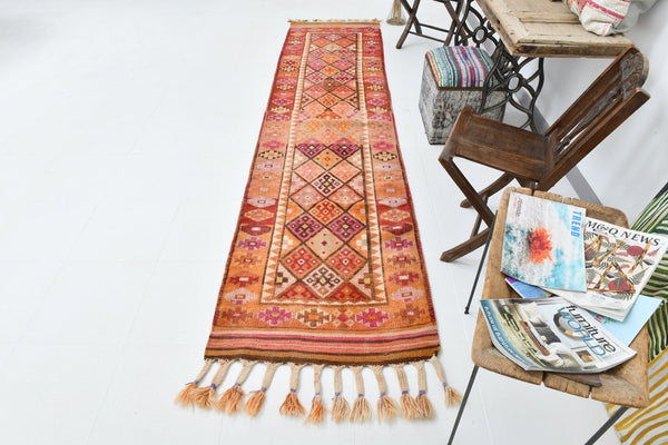 Vintage Herki Runner Rug 2'7" x 11'2" ft