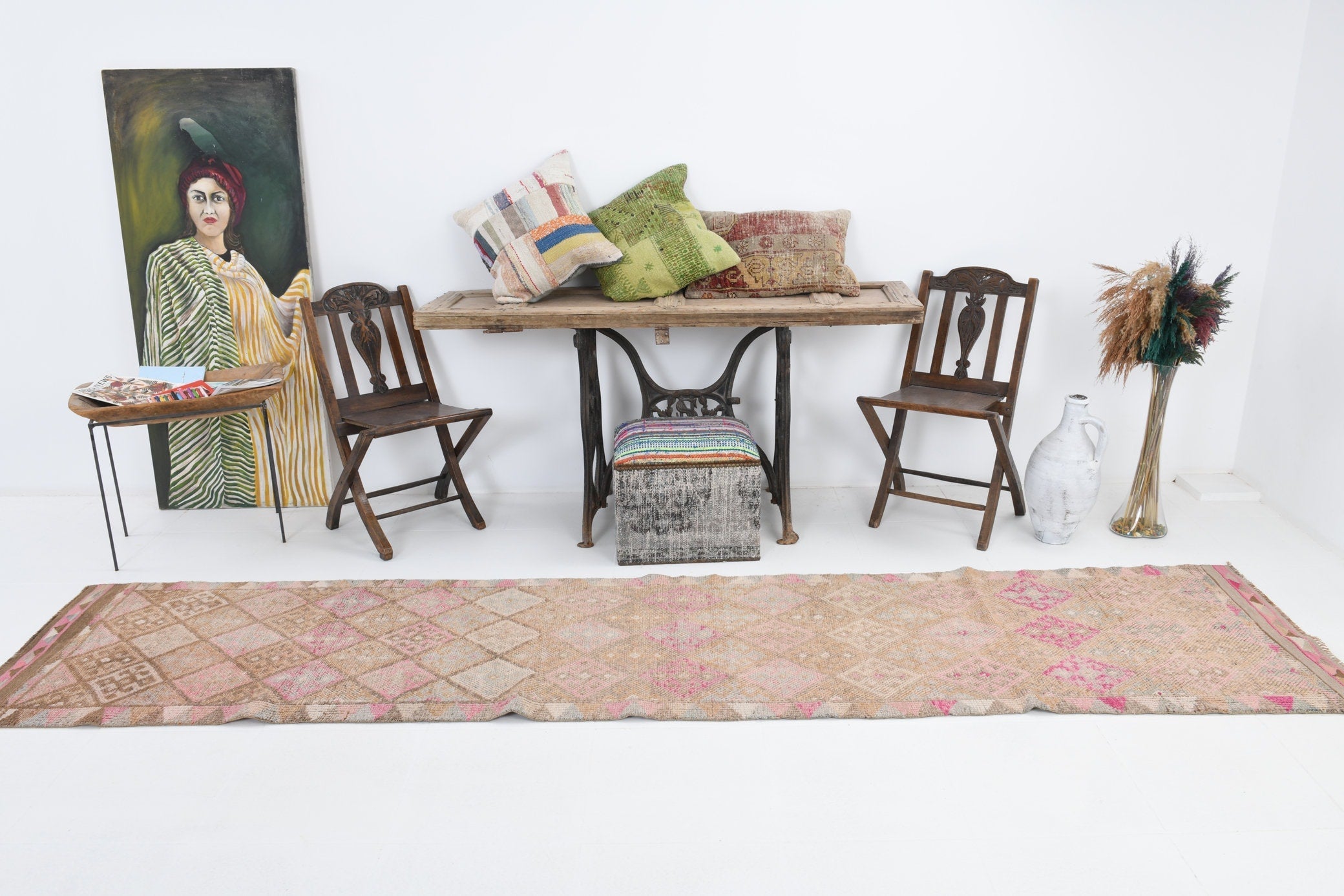 Vintage Herki Runner Rug 2'7" x 11'9" ft