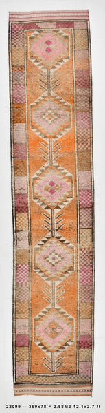 Vintage Herki Runner Rug 2'7" x 12'1" ft