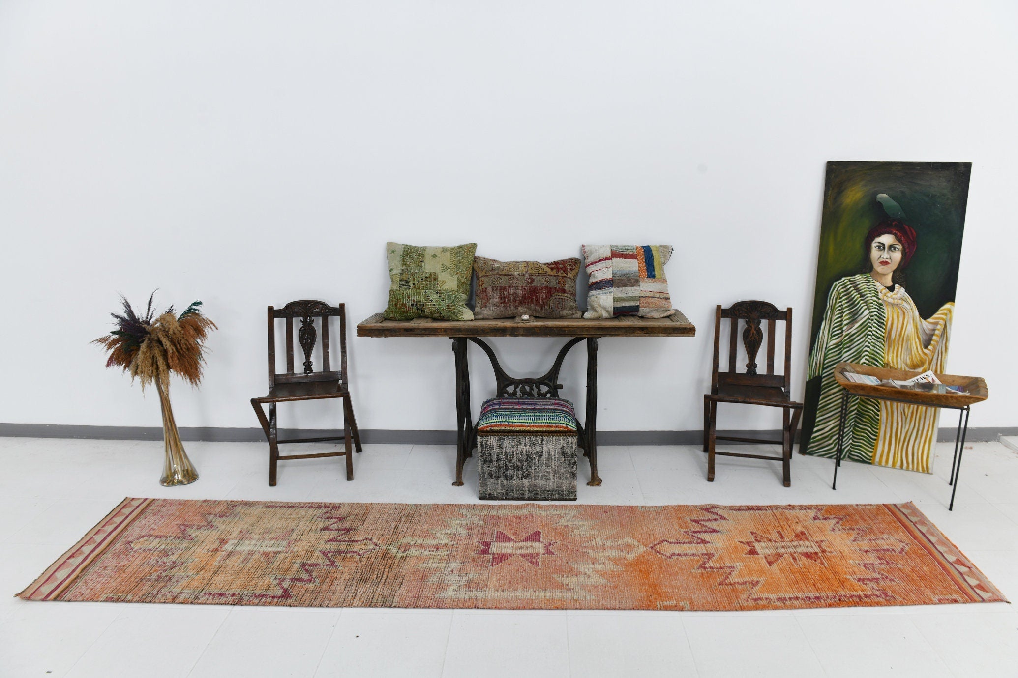 Vintage Herki Runner Rug 2’7’’ x 12’2’’ ft