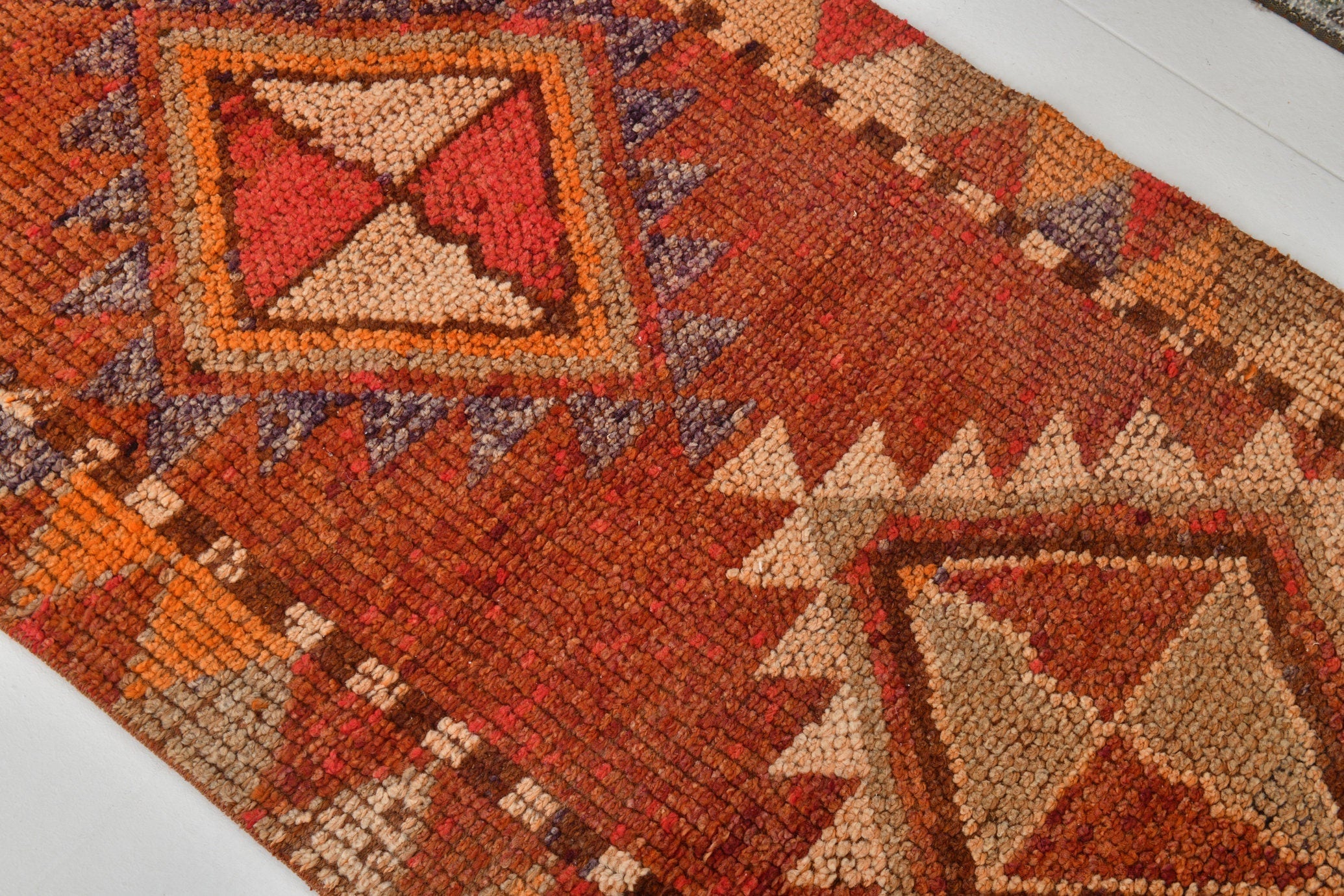 Vintage Herki Runner Rug 2'7" x 12'5" ft