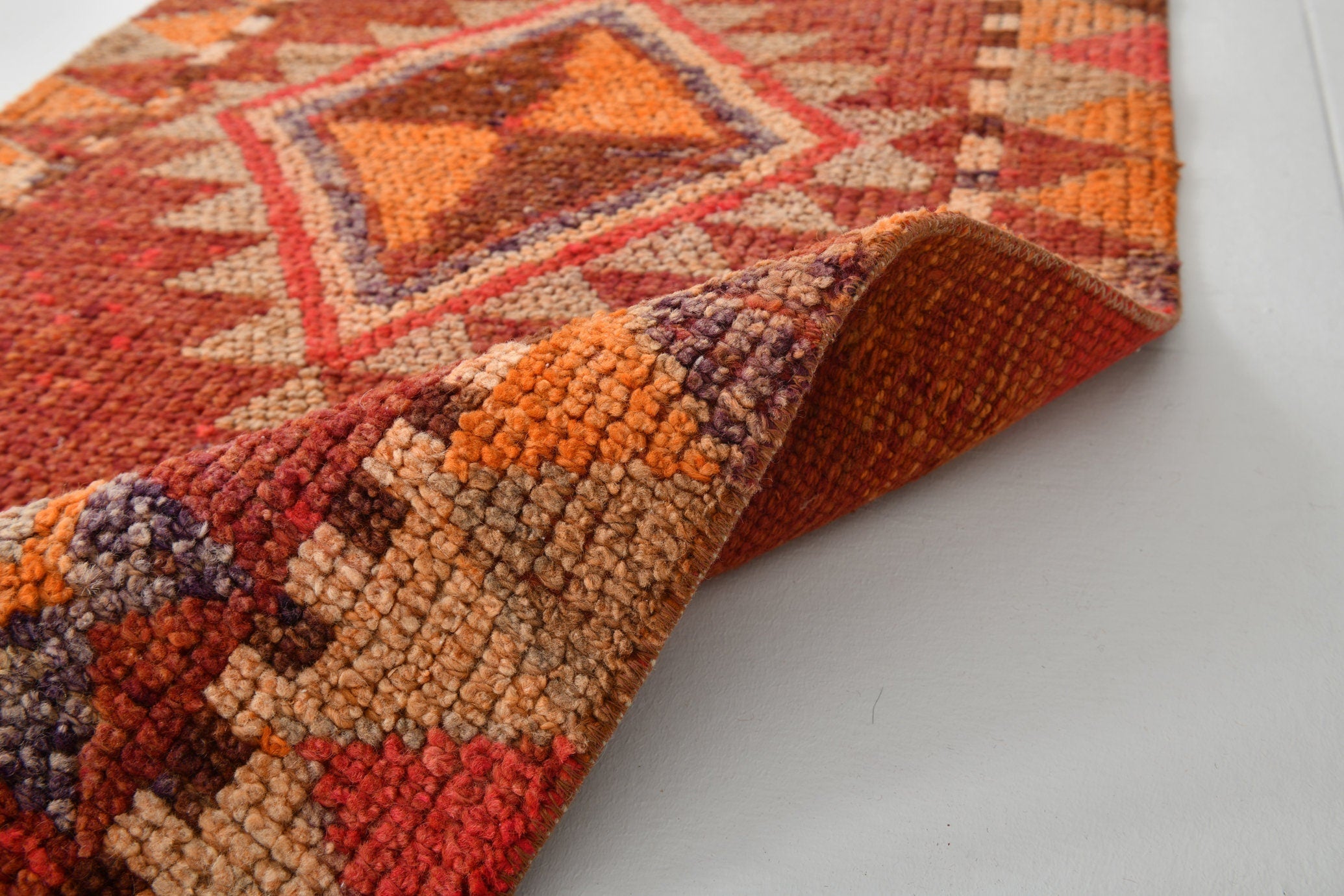 Vintage Herki Runner Rug 2'7" x 12'5" ft