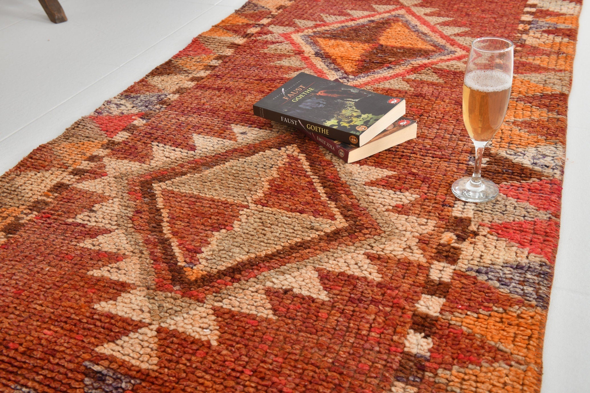 Vintage Herki Runner Rug 2'7" x 12'5" ft