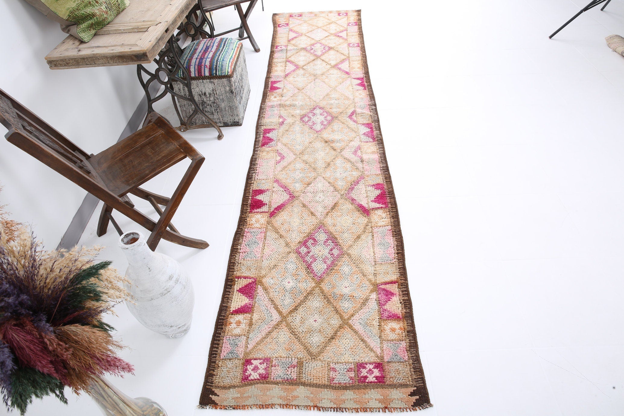 Vintage Herki Runner Rug 2'8" x 11'9" ft