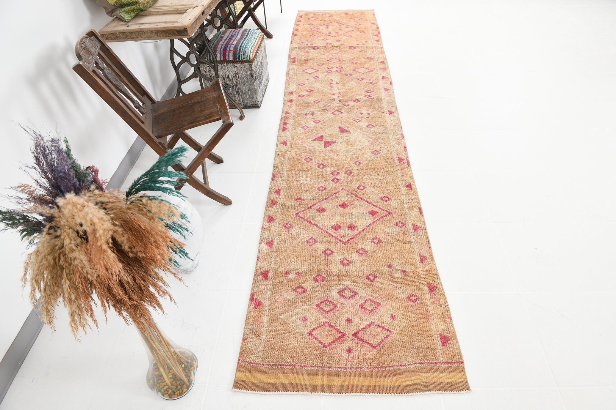 Vintage Herki Runner Rug 2’8’’ x 12’12’’ ft