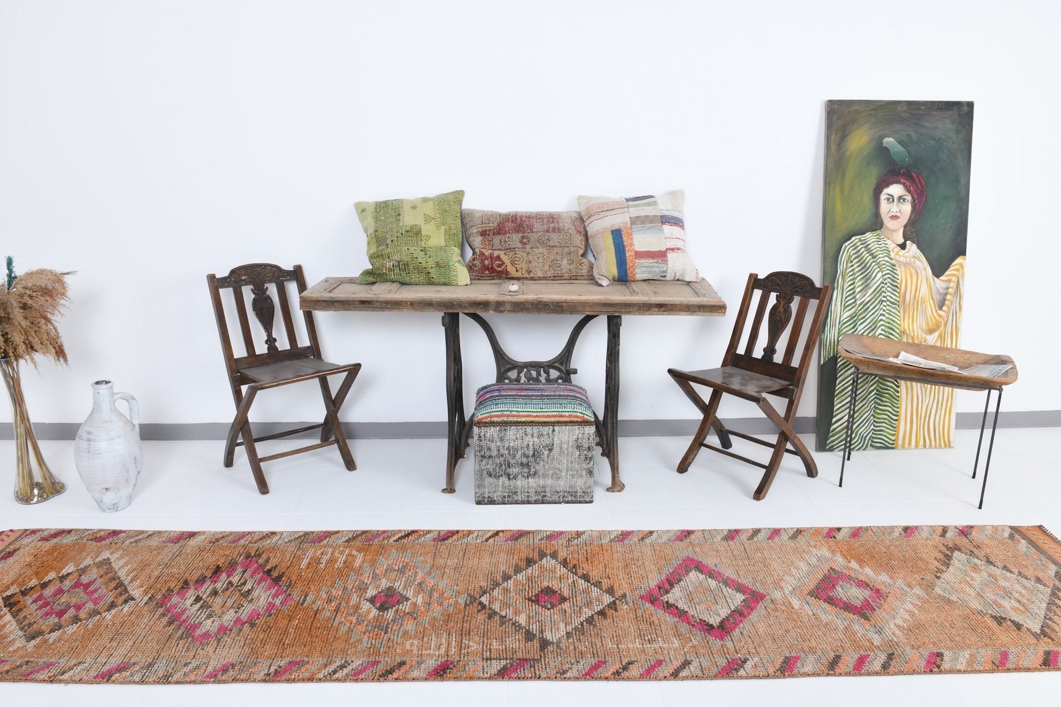 Vintage Herki Runner Rug 2’8’’ x 12’6’’ ft