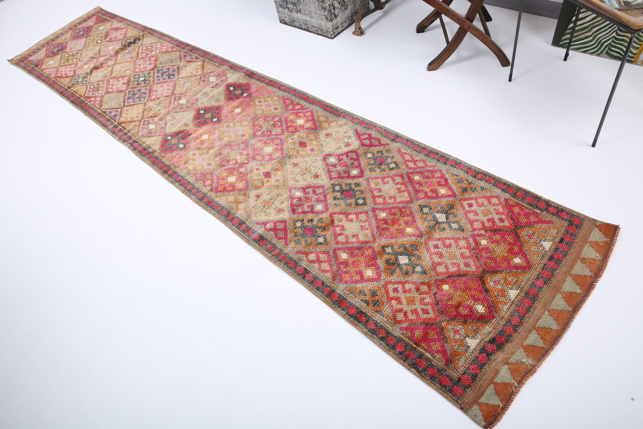 Vintage Herki Runner Rug 2’8’’ x 13’2’’ ft
