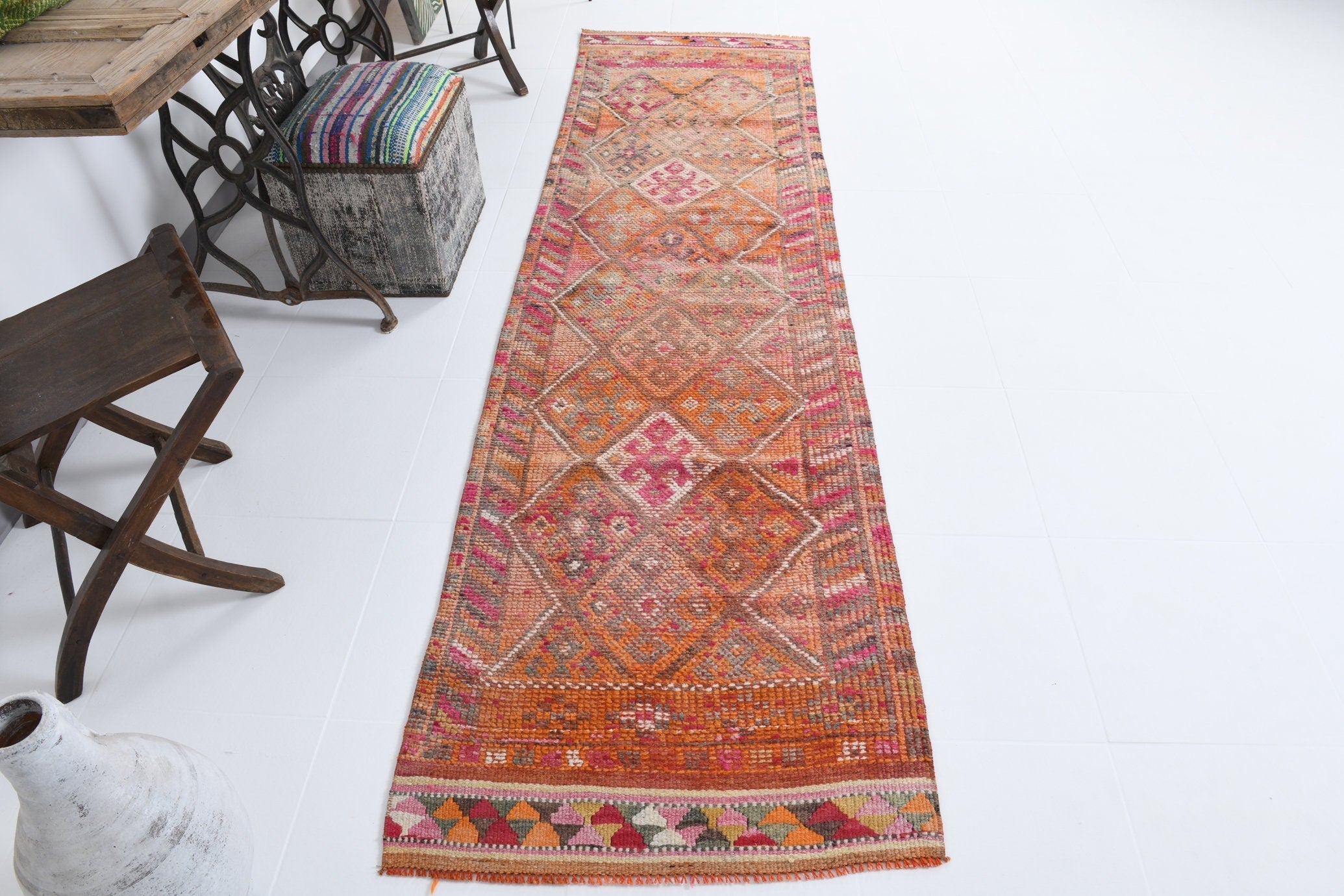 Vintage Herki Runner Rug 2’8’’ x 9’9’’ ft