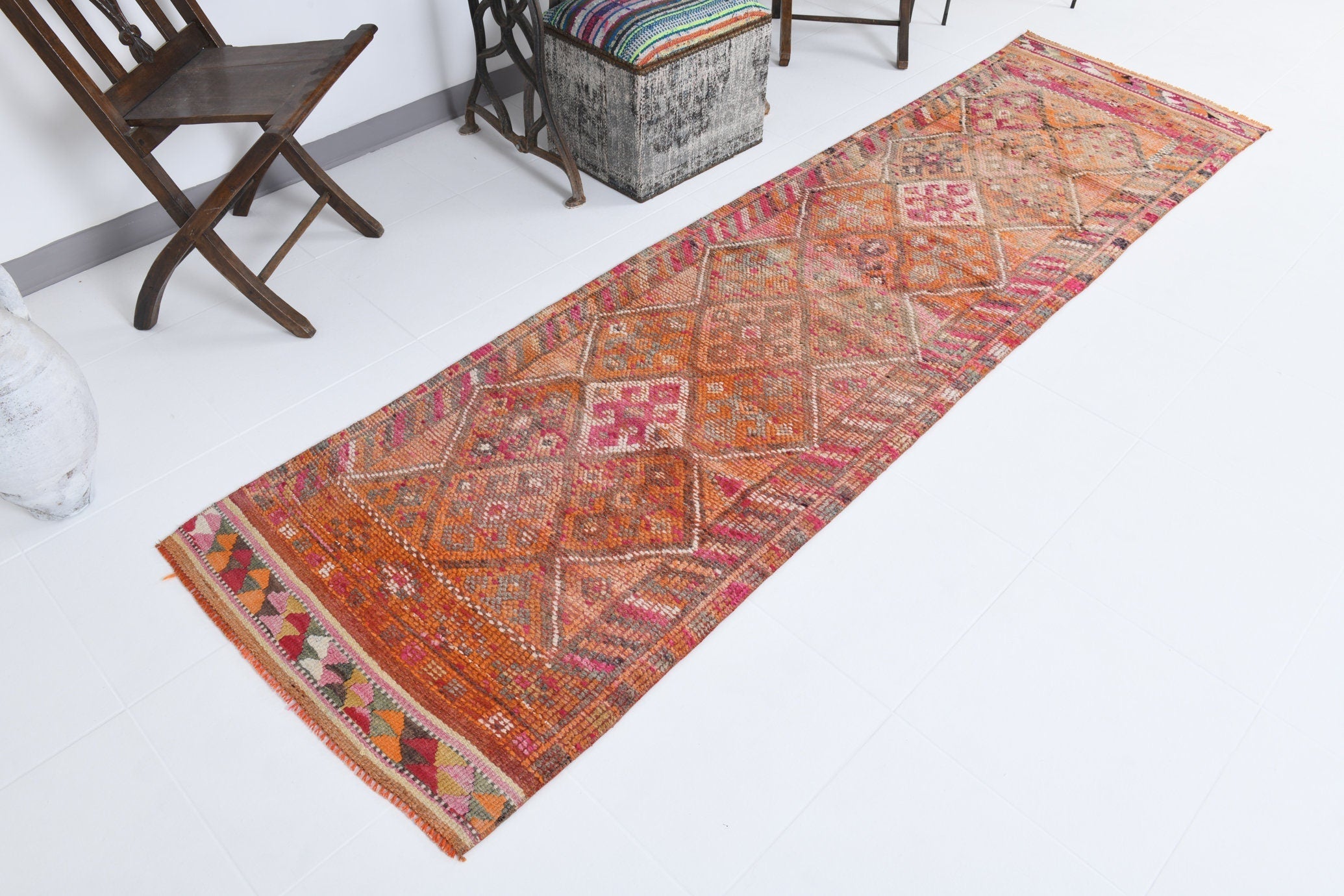 Vintage Herki Runner Rug 2’8’’ x 9’9’’ ft