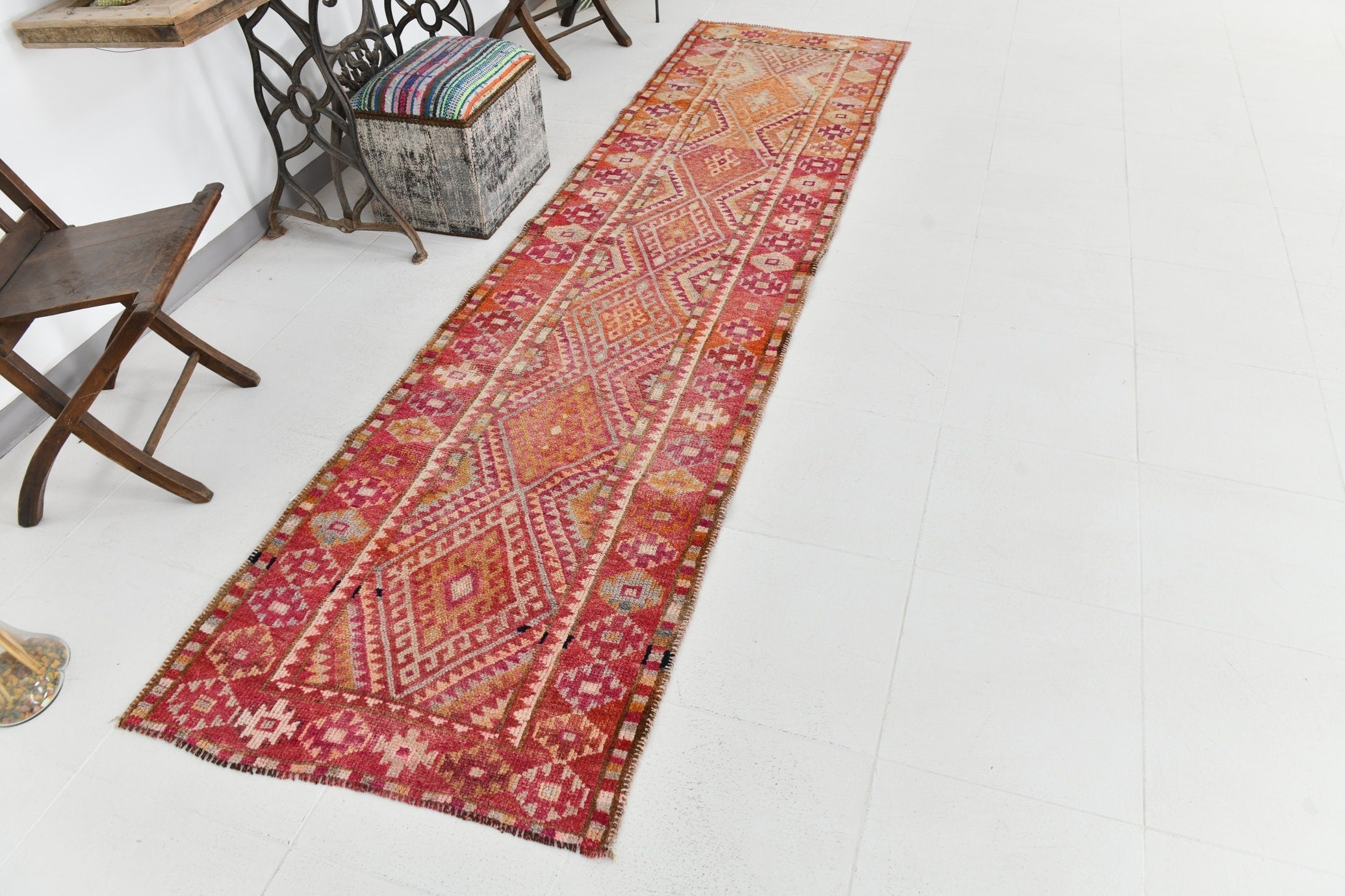 Vintage Herki Runner Rug 2’9’’ x 10’9’’ ft