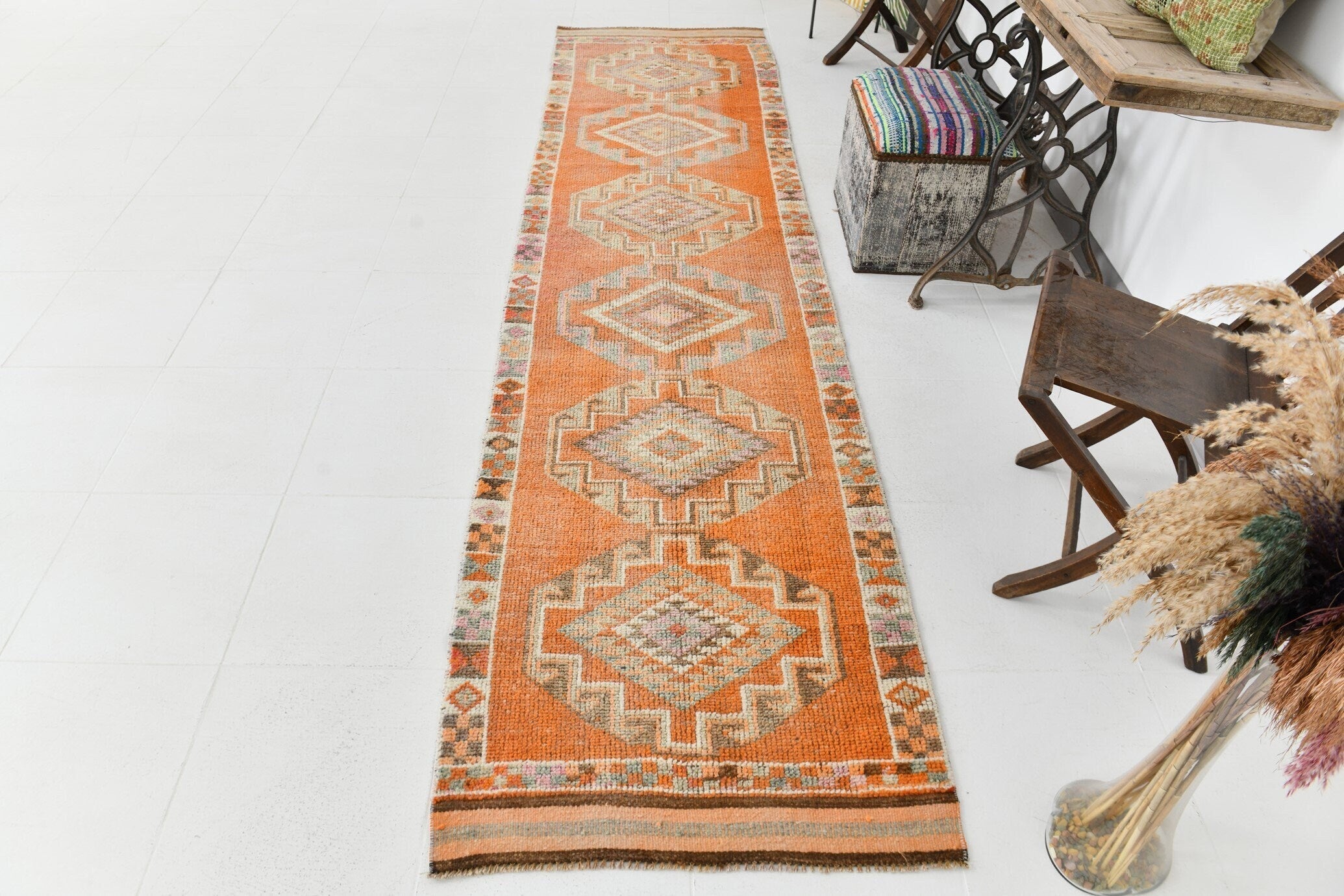 Vintage Herki Runner Rug 2’9’’ x 11’0’’ ft