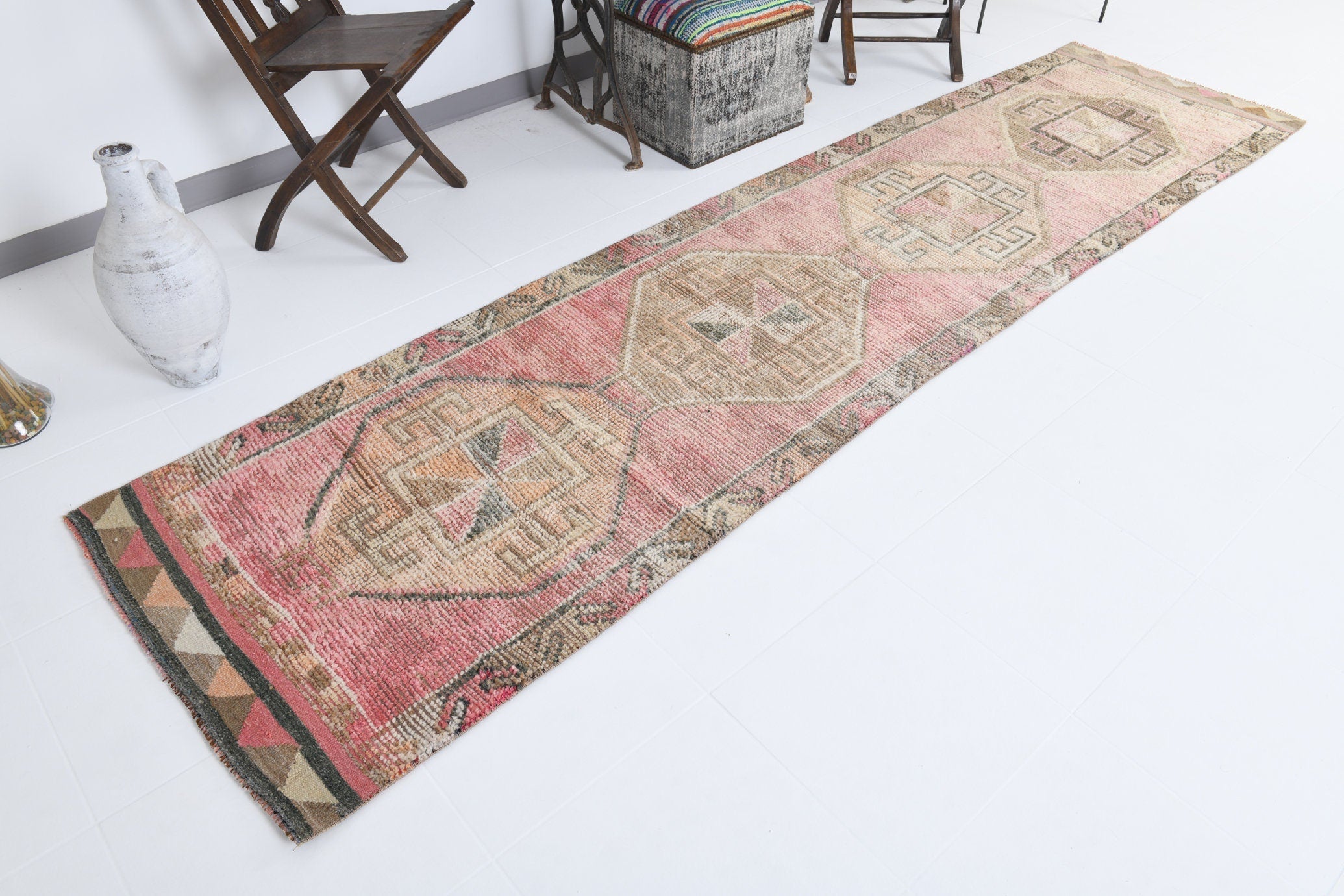 Vintage Herki Runner Rug 2’9’’ x 11’2’’ ft
