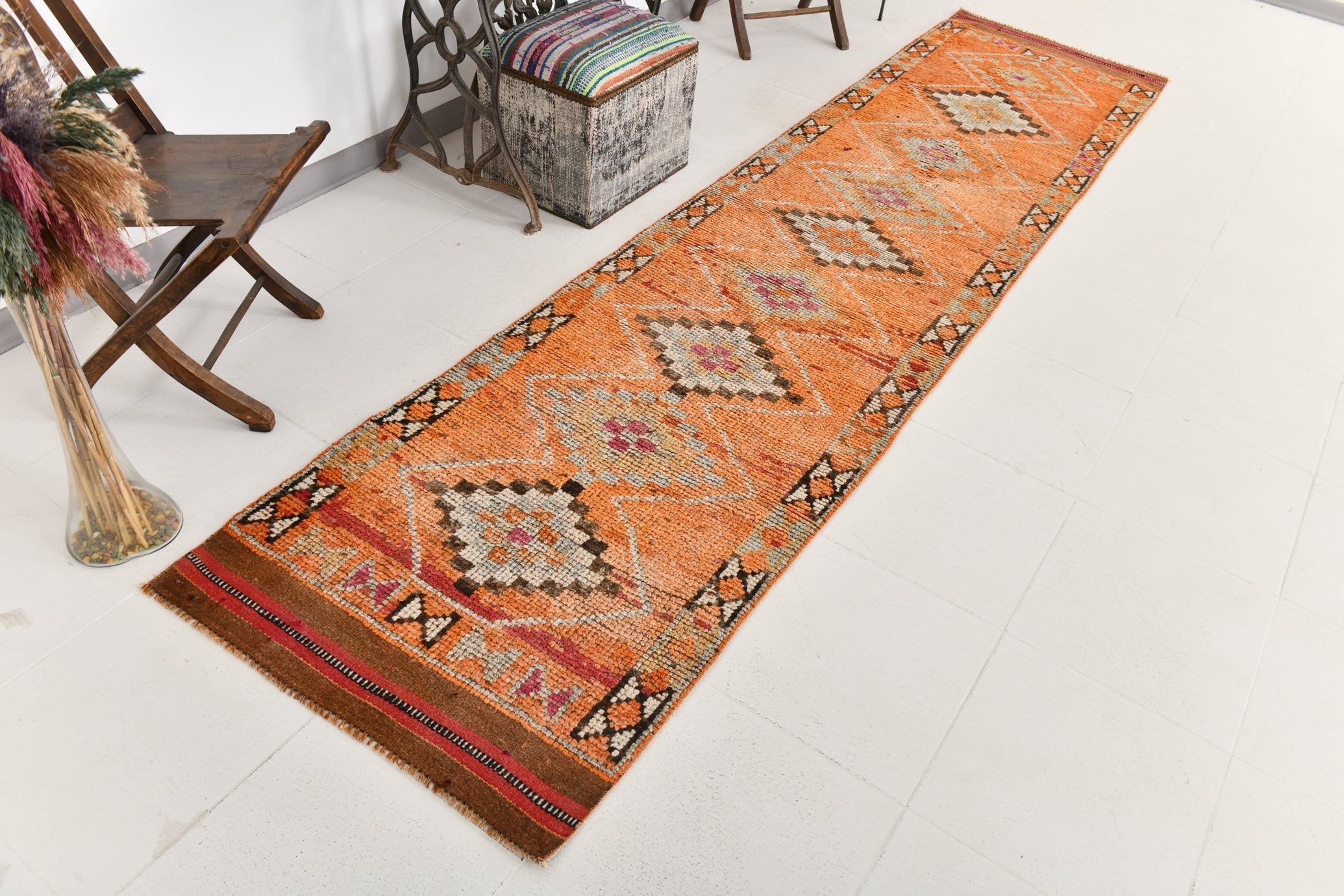 Vintage Herki Runner Rug 2’9’’ x 11’5’’ ft