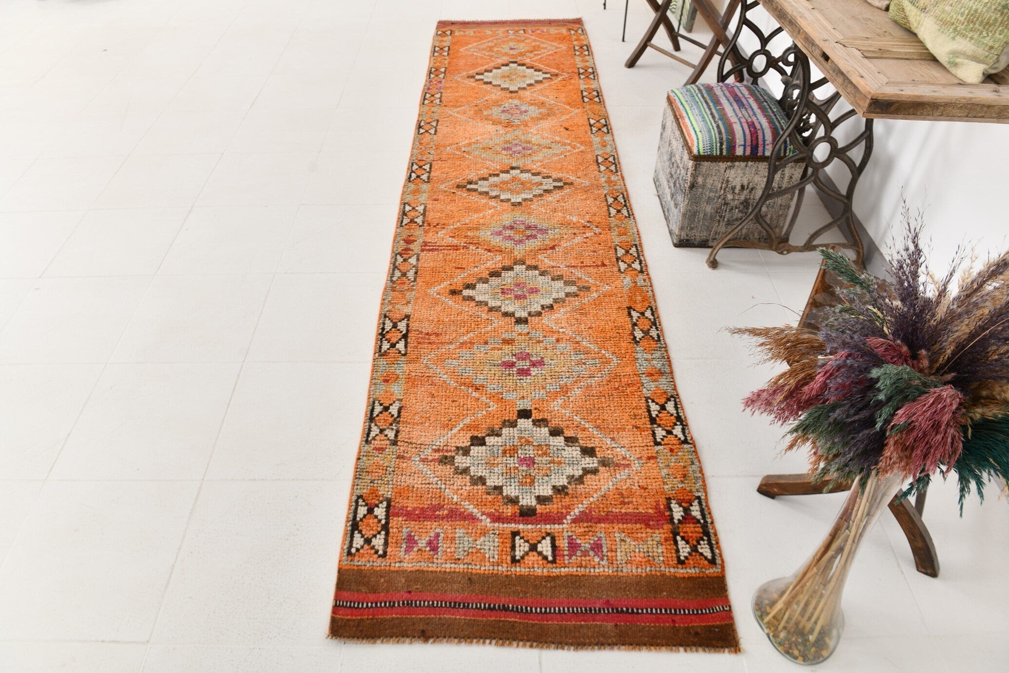 Vintage Herki Runner Rug 2’9’’ x 11’5’’ ft