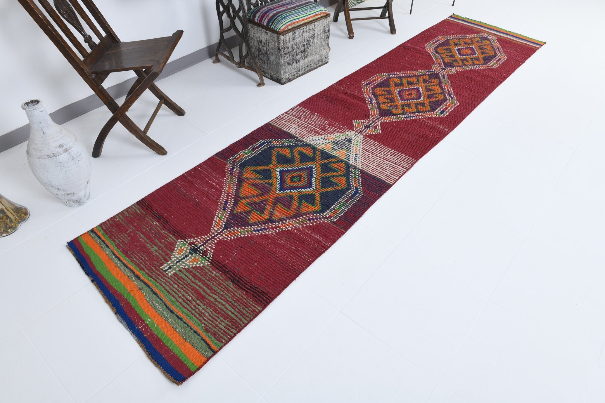 Vintage Herki Runner Rug 2’9’’ x 11’9’’ ft