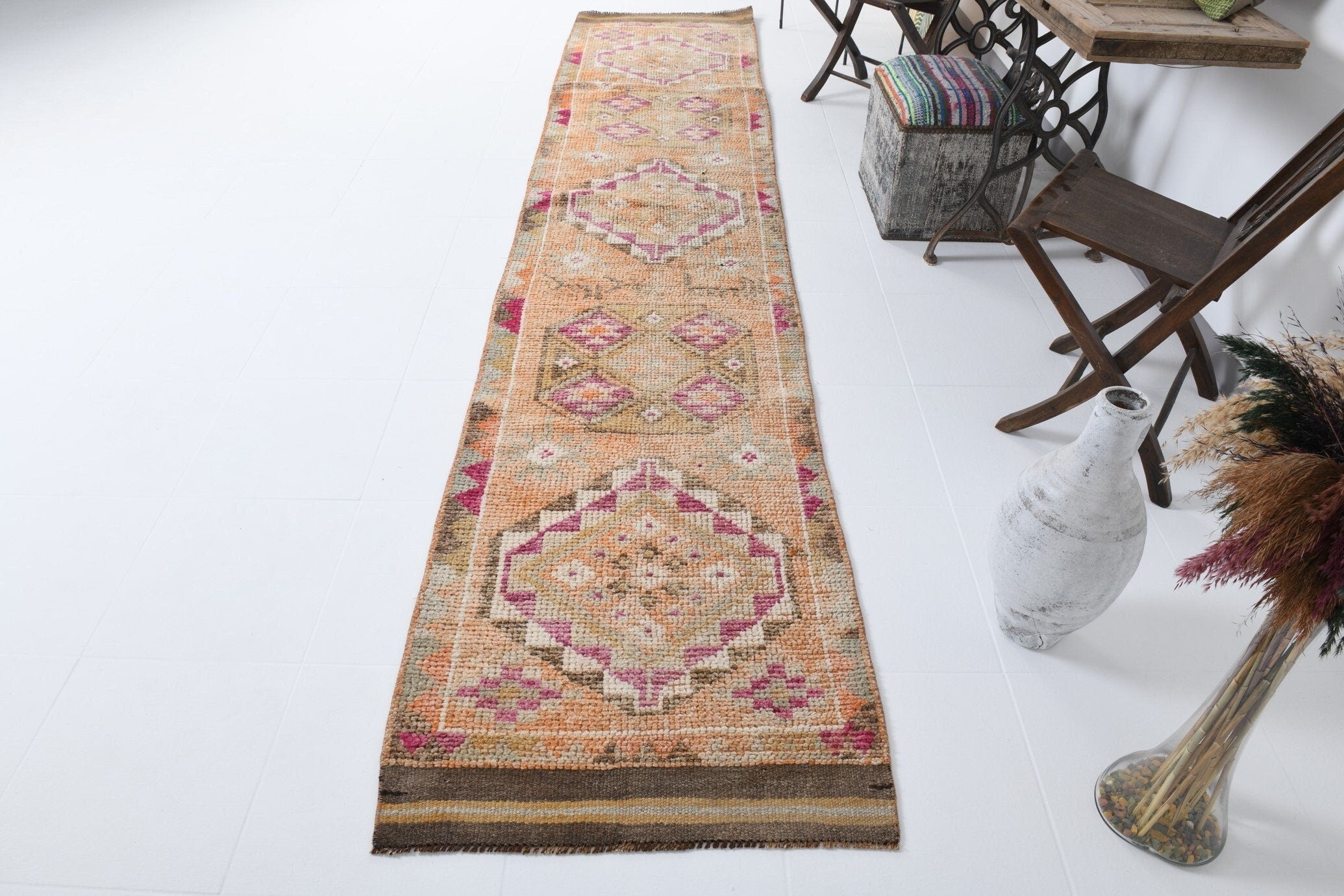 Vintage Herki Runner Rug 2’9’’ x 12’11’’ ft