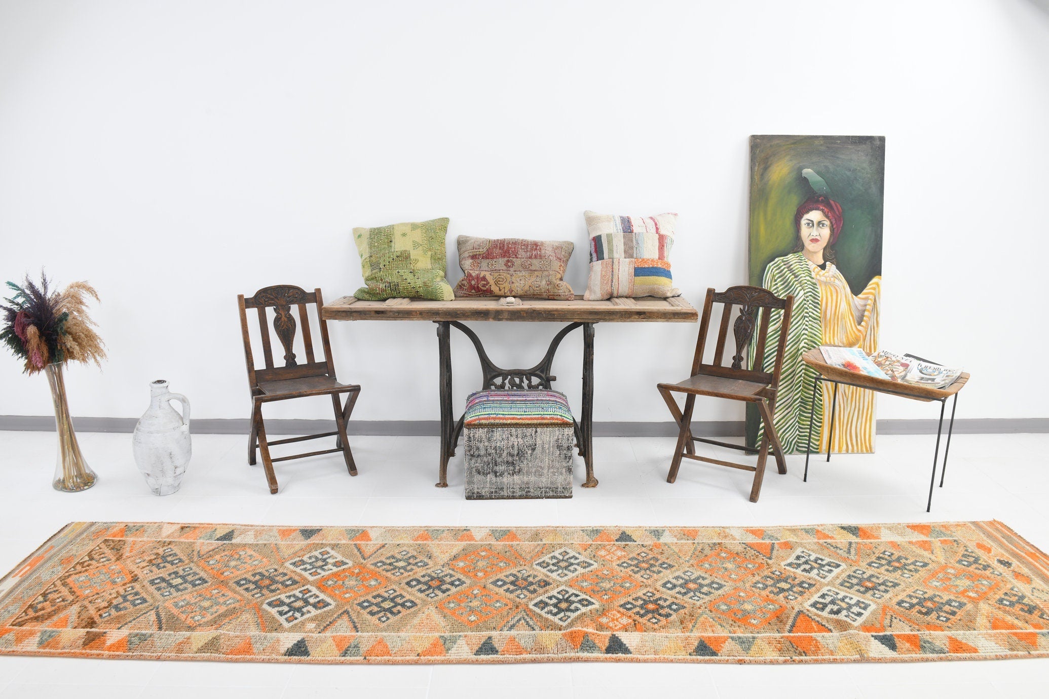 Vintage Herki Runner Rug 2’9’’ x 12’6’’ ft